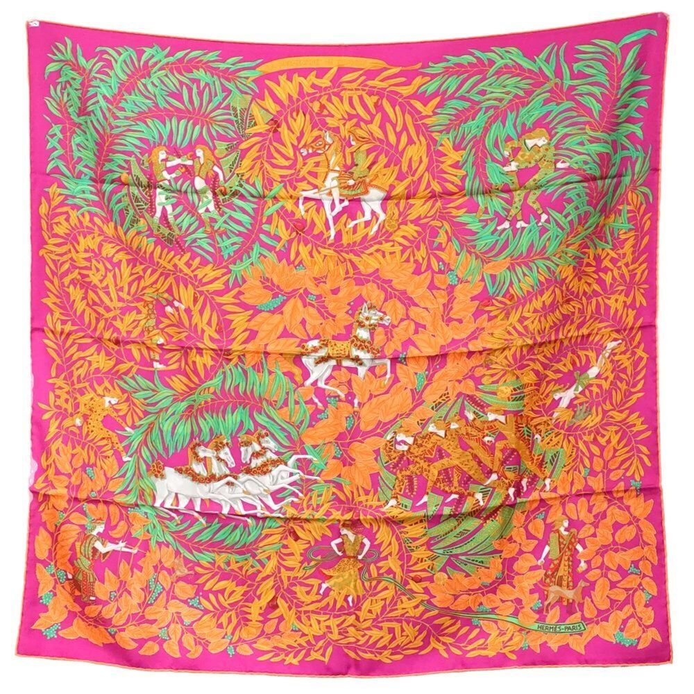 HERMES Orange Silk Scarf